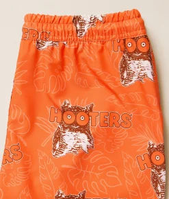Ripple Junction® Hooters Summer Icons Swim Trunks Orange New