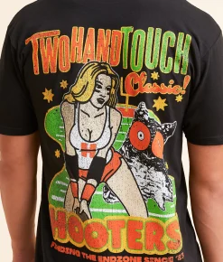 Graphic T-Shirts | Ripple Junction® Hooters Two Hand T-Shirt Black