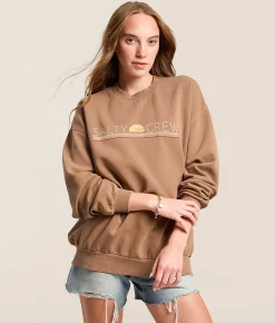 Tops | Salty Crew Horizon Oversized Pullover Mocha