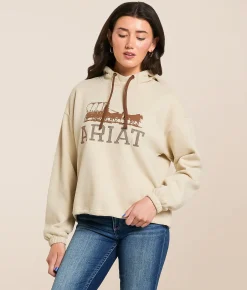 Tops | Ariat Horse Hooded Sweatshirt Oyster Grey