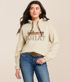 Tops | Ariat Horse Hooded Sweatshirt Oyster Grey