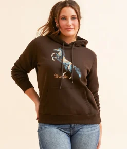 Tops | Wrangler® Horse Hooded Sweatshirt Chocolate Torte