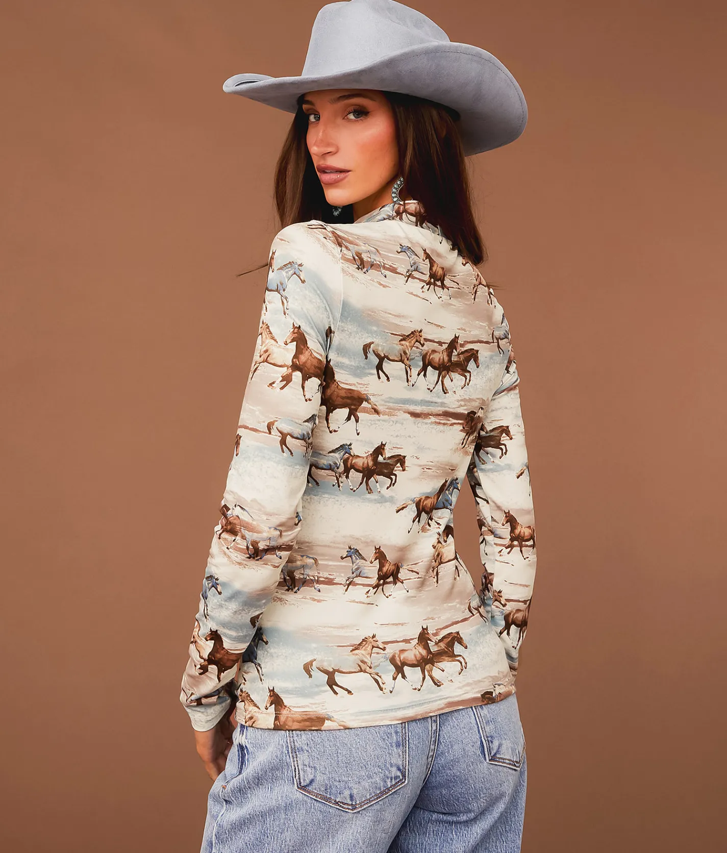 Tops | Sterling & Stitch Horse Print Top Multi