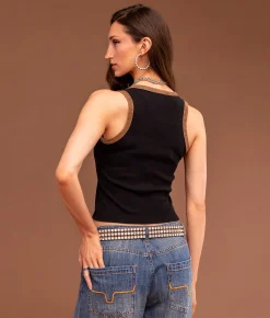 Tops | Sterling & Stitch Horseshoe Cropped Tank Top Washed Black