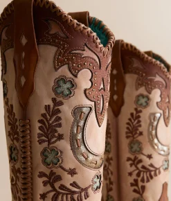 Corral Horseshoe Overlay Leather Western Boot Honey Best