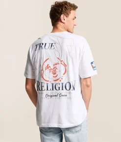 Tops|Graphic T-Shirts | True Religion Horseshoe Repeat T-Shirt Optic White