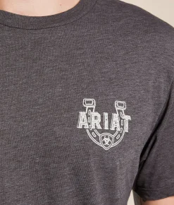 Tops|Graphic T-Shirts | Ariat Horseshoe Stamped T-Shirt Heather Brown