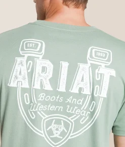 Tops|Graphic T-Shirts | Ariat Horseshoe Stamped T-Shirt Lily Pad