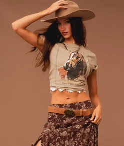 Tops | Sterling & Stitch Horses On The Horizon T-Shirt Cobblestone