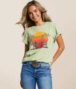 Wrangler® Horses T-Shirt Reseda Heather Outlet
