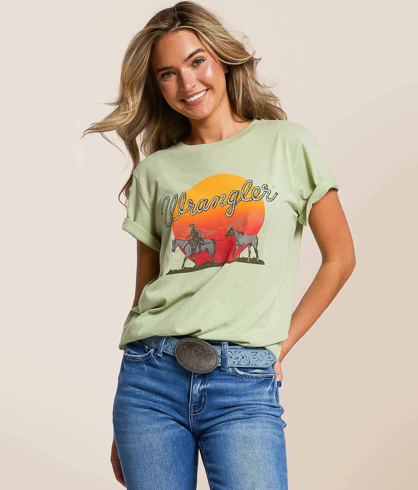 Wrangler® Horses T-Shirt Reseda Heather Outlet