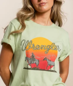Wrangler® Horses T-Shirt Reseda Heather Outlet