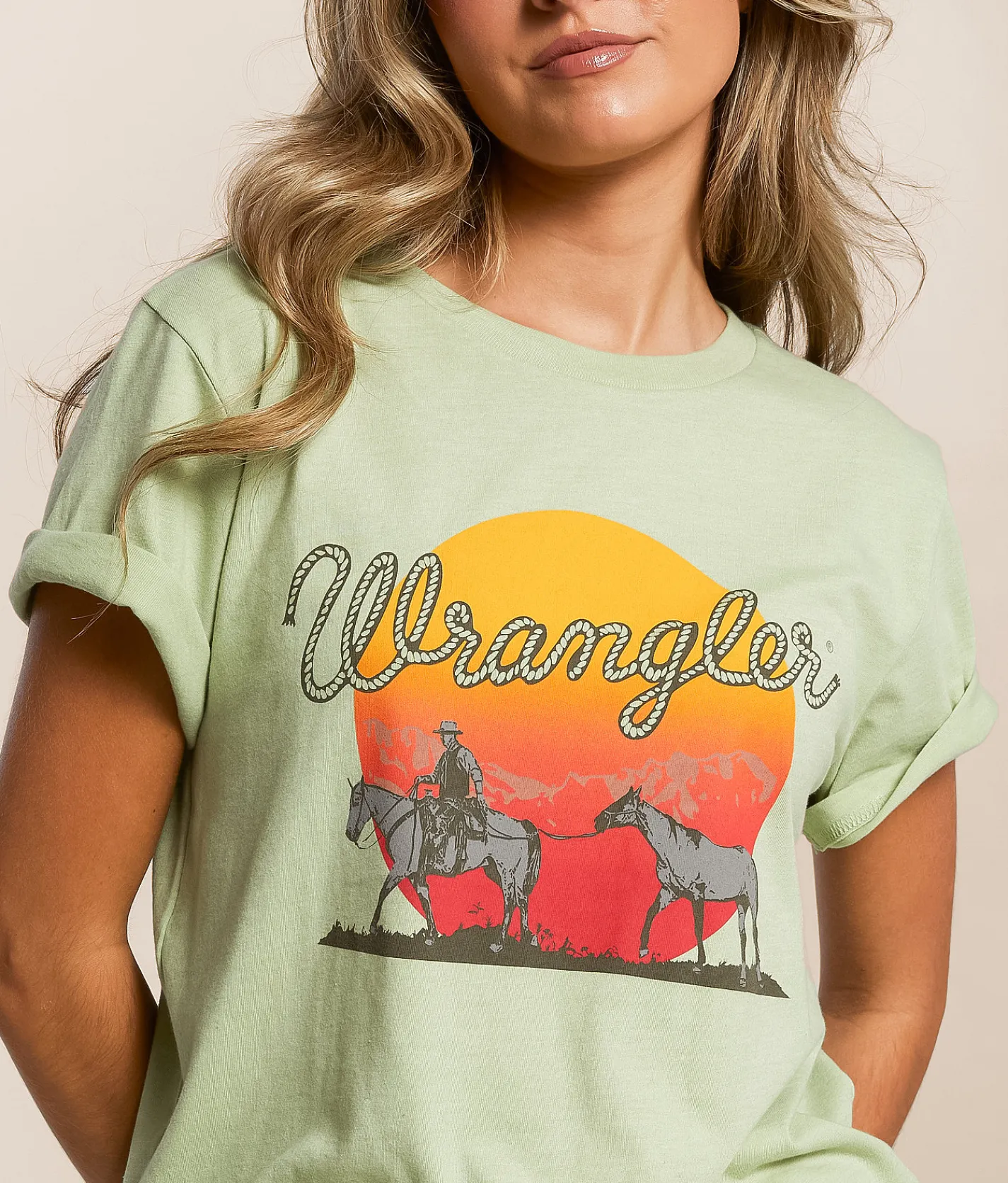 Wrangler® Horses T-Shirt Reseda Heather Outlet
