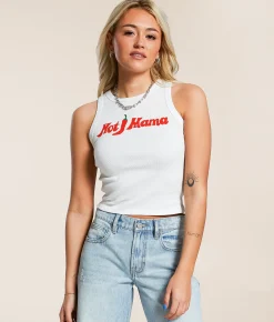 Girl Dangerous Hot Mama Tank Top White Hot
