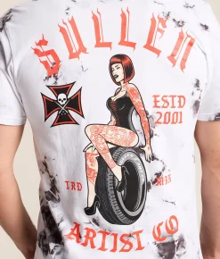 Tops|Graphic T-Shirts | Sullen Hot Wheels T-Shirt White Black Crystal Wash
