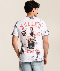 Tops|Graphic T-Shirts | Sullen Hot Wheels T-Shirt White Black Crystal Wash