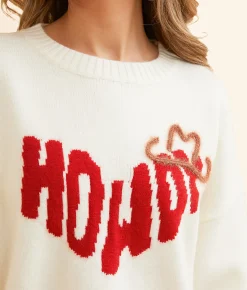 Tops | Pretty Garbage Howdy Sweater Cream