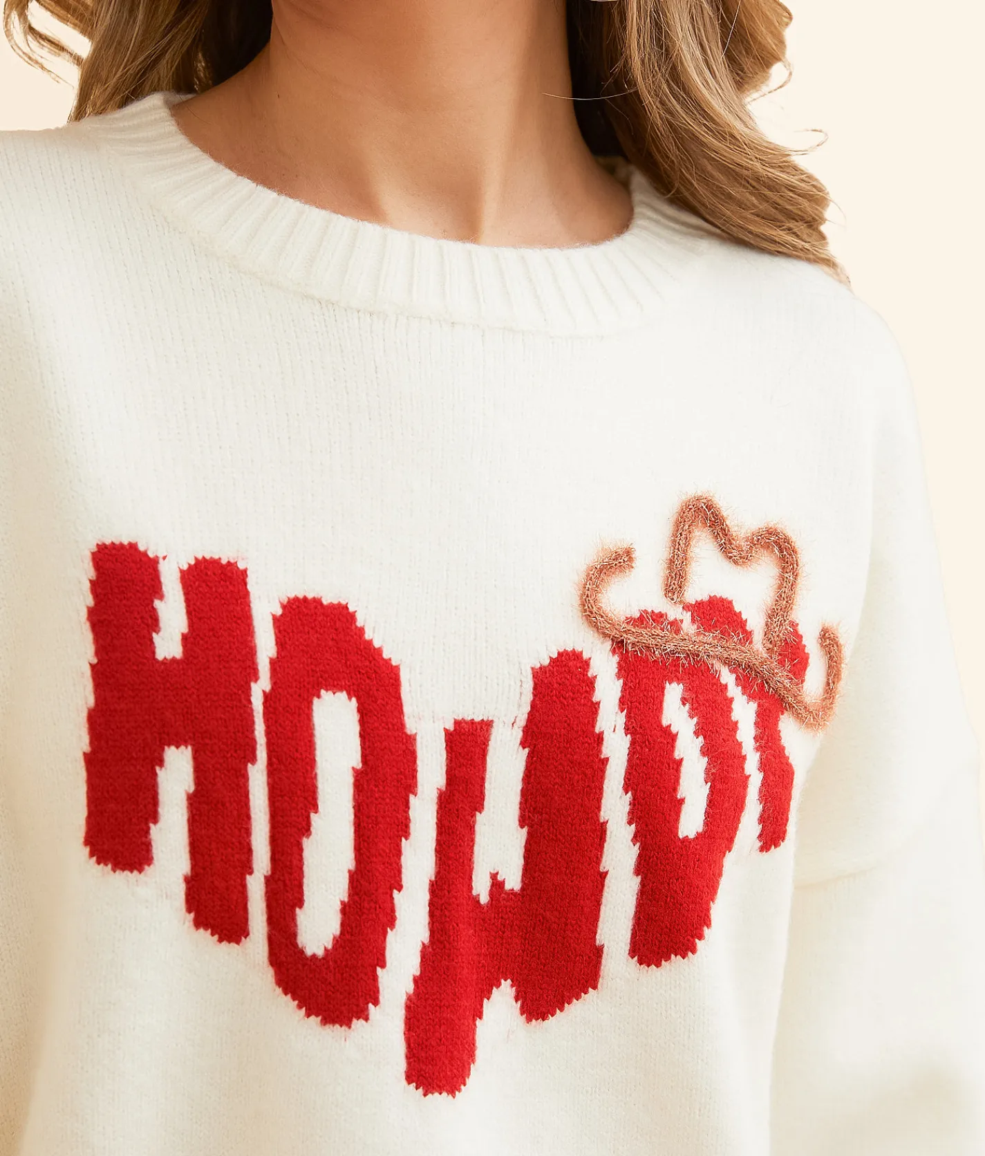 Tops | Pretty Garbage Howdy Sweater Cream
