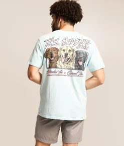 Tail Chasers Club Howlin' Good Time T-Shirt Chambray Pigment Dye Hot