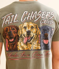 Graphic T-Shirts | Tail Chasers Club Howlin' Good Time T-Shirt Sandstone Pigment Dye