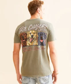 Graphic T-Shirts | Tail Chasers Club Howlin' Good Time T-Shirt Sandstone Pigment Dye