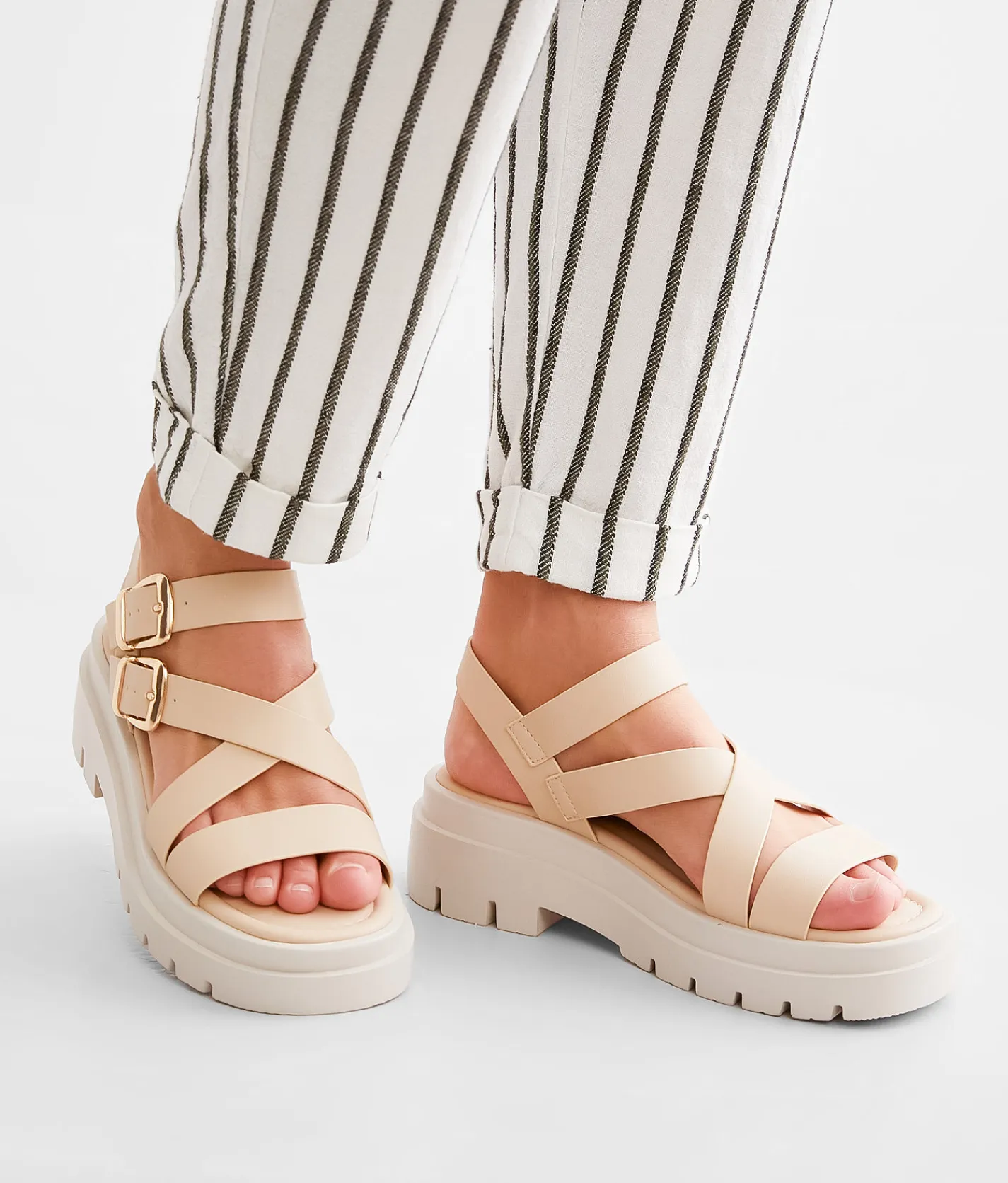 Shoes | Soda Huddles Flatform Sandal Beige Petal
