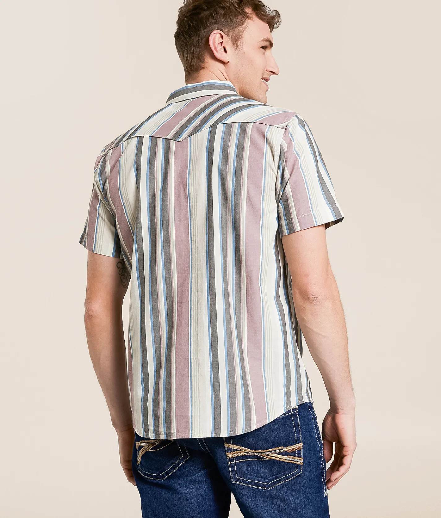Tops | Ariat Hughie Retro Fitted Shirt Grey