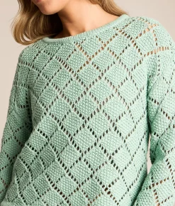 Tops | Z Supply Hullen Crochet Sweater Crystal Green