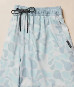 Tail Chasers Club Hunt Club Camo Stretch Swim Trunks Blue Hot