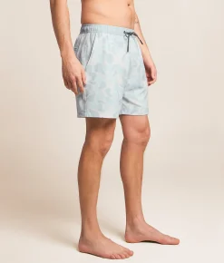 Tail Chasers Club Hunt Club Camo Stretch Swim Trunks Blue Hot