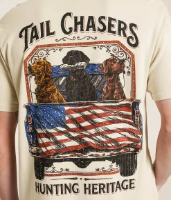 Tops|Graphic T-Shirts | Tail Chasers Club Hunting Heritage T-Shirt Moonbeam