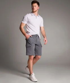 Bottoms|Shorts | BKE Hybrid Standard Cargo Stretch Short Blue Grey