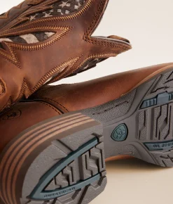 Shoes | Ariat Hybrid VentTEK Leather Cowboy Boot Distressed Brown American