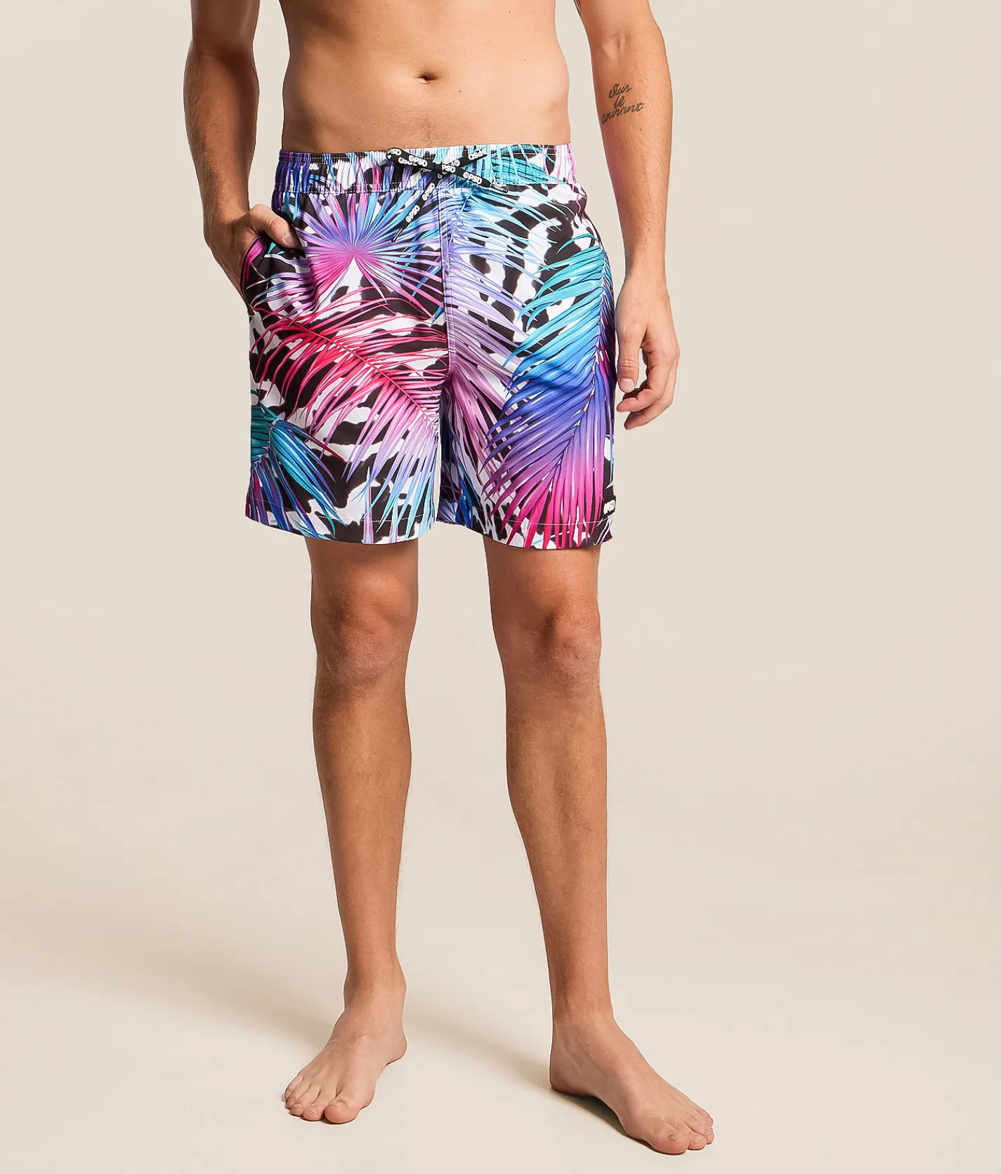 Bottoms|Swimwear | PSD Hype Palm Stretch Swim Trunks Multi