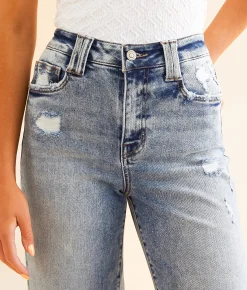 Jeans|Bottoms | Flying Monkey Icon Cropped Wide Leg Stretch Jean Relatable