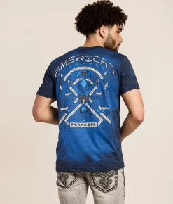 Tops|Graphic T-Shirts | American Fighter Idaho Springs T-Shirt Palace Blue Limoges