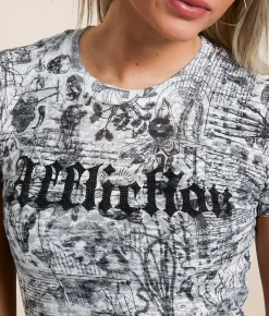 Affliction Iggy Punk T-Shirt White Burnout Best