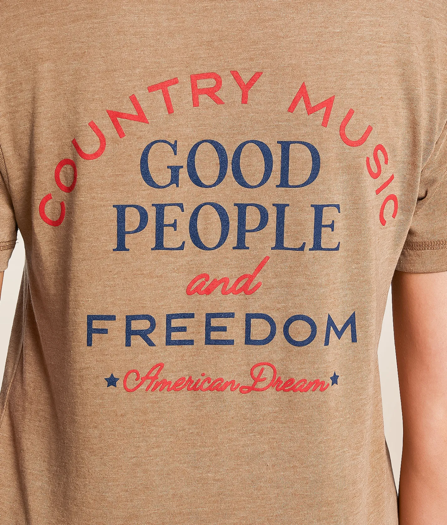 Southern Bliss I Love This Land T-Shirt Brown New