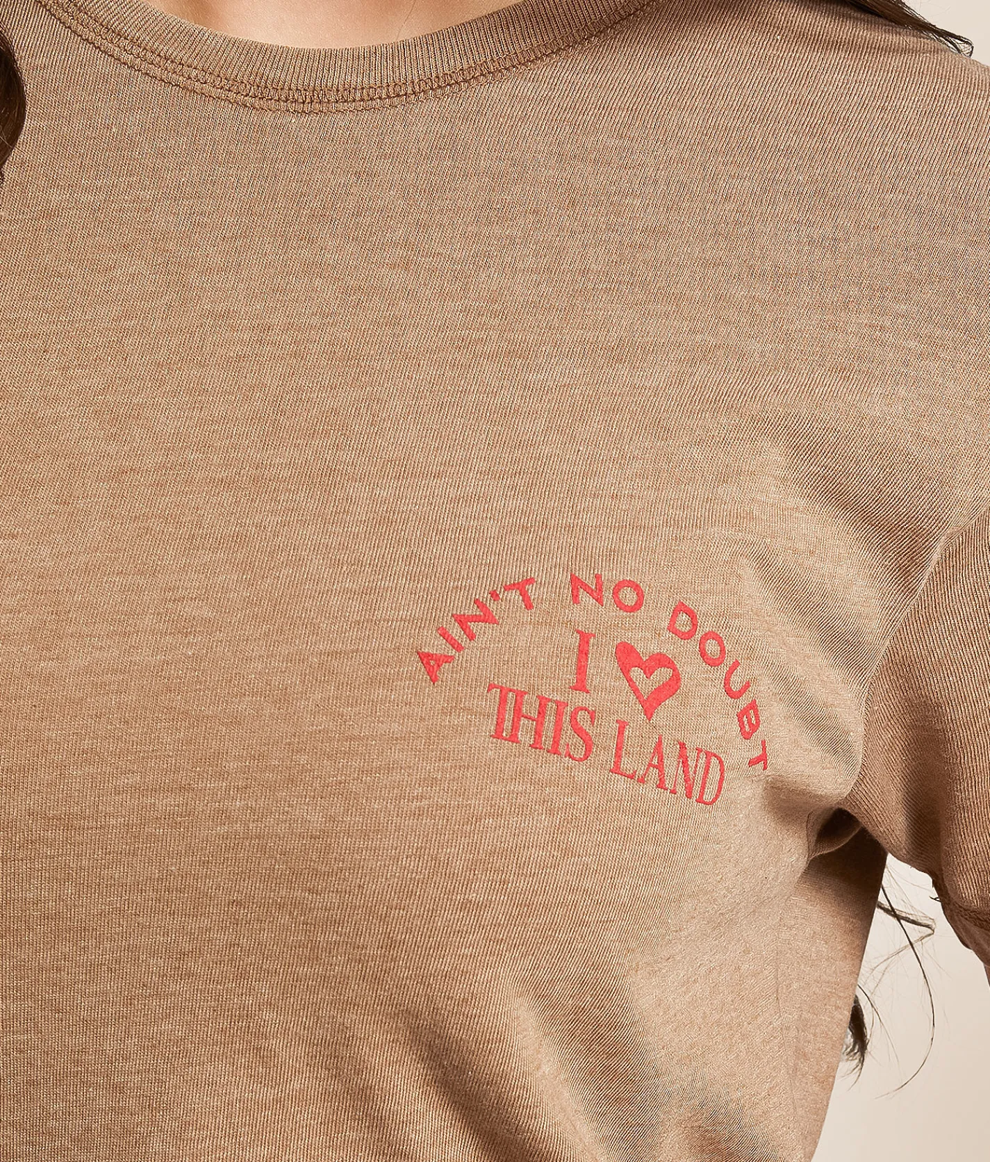 Southern Bliss I Love This Land T-Shirt Brown New