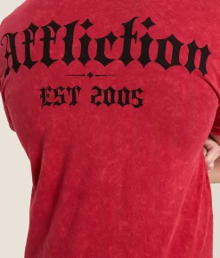 Graphic T-Shirts | Affliction Immortal Burden T-Shirt Affliction Red Lava Wash
