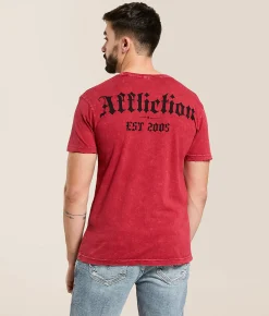 Graphic T-Shirts | Affliction Immortal Burden T-Shirt Affliction Red Lava Wash