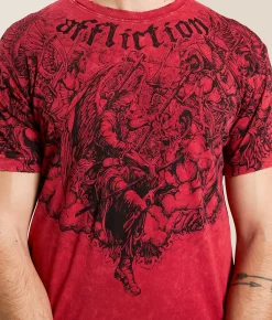 Affliction Immortal Burden T-Shirt Affliction Red Lava Wash