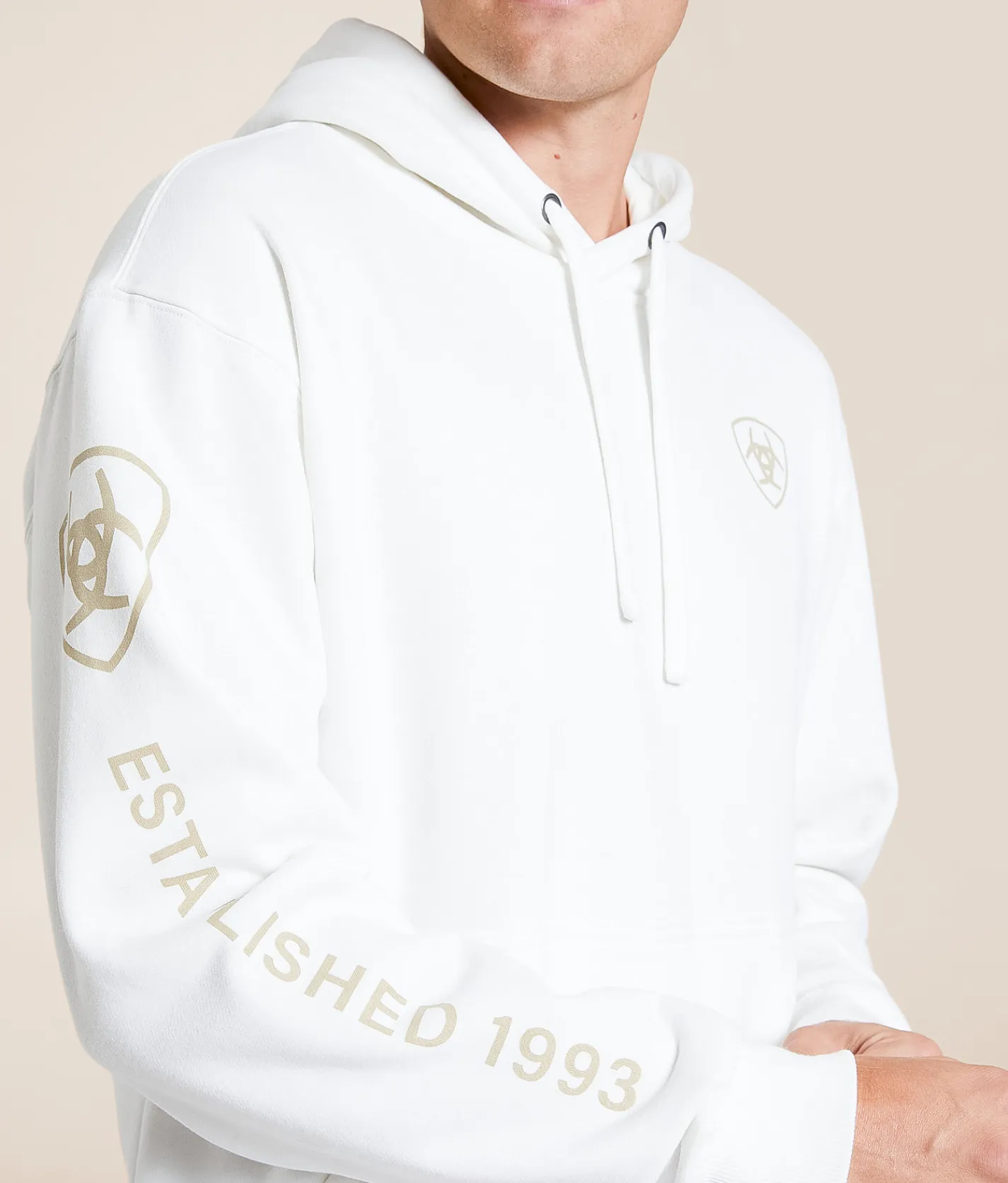 Ariat Imprint Hooded Sweatshirt Antique White Discount