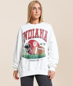 Gameday SOCIAL® Indiana Hoosiers Oversized Pullover White Hot