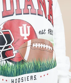 Gameday SOCIAL® Indiana Hoosiers Oversized Pullover White Hot
