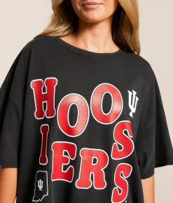 Tops | Gameday SOCIAL® Indiana Hoosiers Oversized T-Shirt Black
