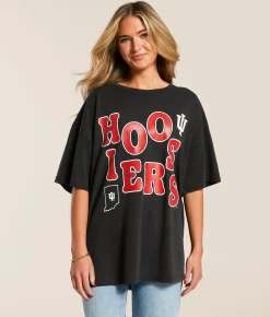 Tops | Gameday SOCIAL® Indiana Hoosiers Oversized T-Shirt Black