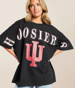 Tops | Gameday SOCIAL® Indiana Hoosiers Oversized T-Shirt Black