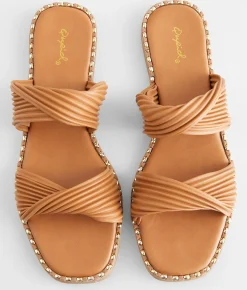 Shoes | Qupid Indigo Twisted Sandal Camel