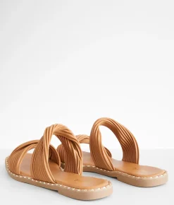 Shoes | Qupid Indigo Twisted Sandal Camel